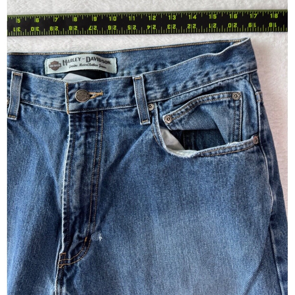 Harley-Davidson Straight Leg Med Wash Biker Jeans Size 36Wx34L ( Fits 33x 33). - Picture 10 of 16